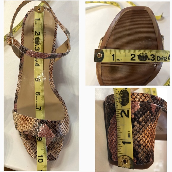 NATURALIZER (8.5W) Ivy Leather Snakeskin Print Sandals Mauve Tan Black - Picture 12 of 16